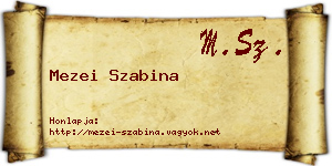 Mezei Szabina névjegykártya